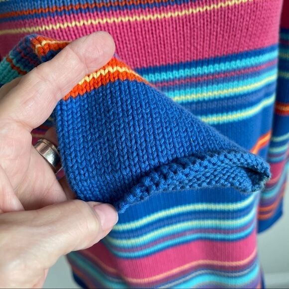 Lauren by Ralph Lauren Bright Colored Cotton Striped Sweater - Large - Picture 5 of 10
